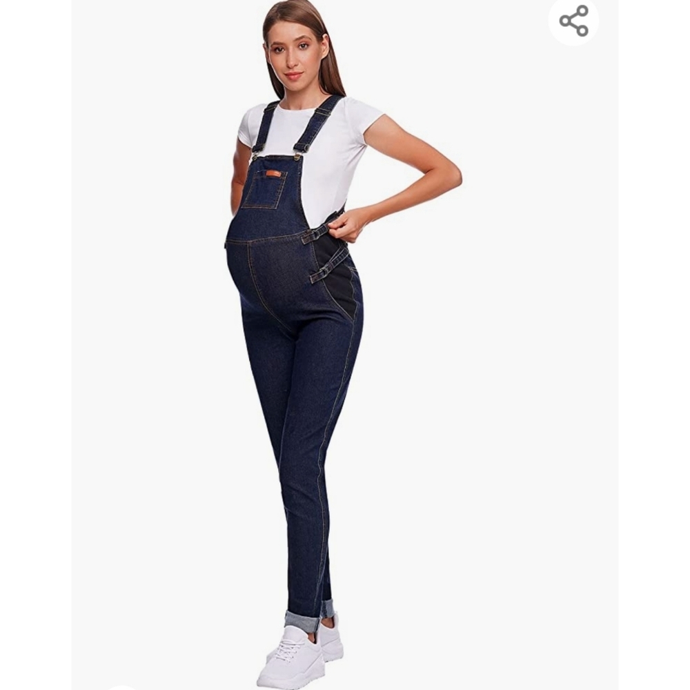 Johnny's mama | Women's pregnancy jean overall long